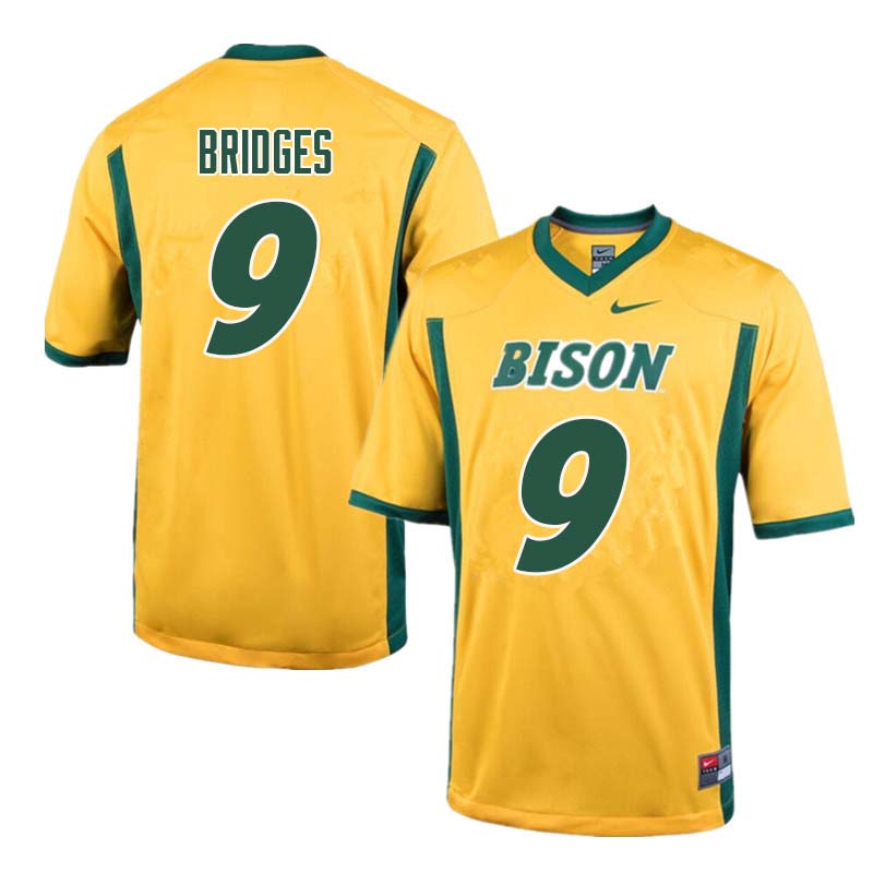Men #9 Marquise Bridges North Dakota State Bison College Football Jerseys Sale-Yellow